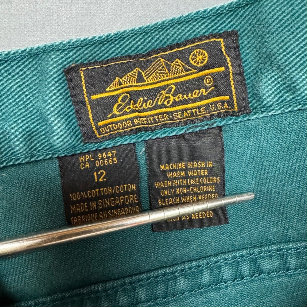 Eddie Bauer Vintage Green Denim High Rise Tapered Mom Jeans Womens 12 - Picture 6 of 7
